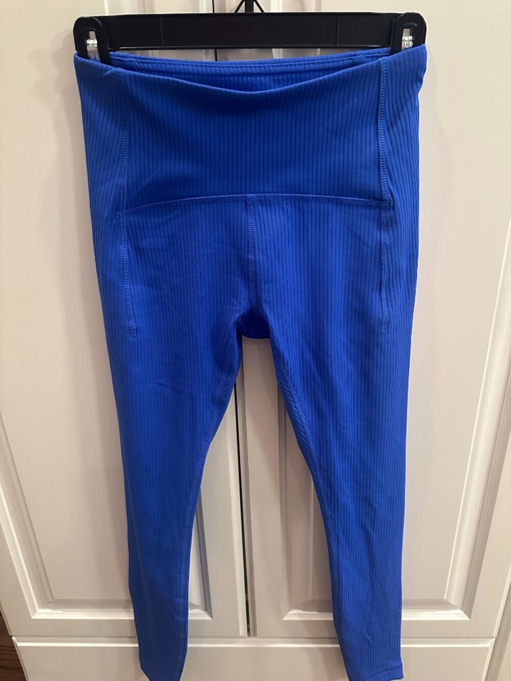 Spyder Active Women's Dazzling Blue Brush Ribbed Ankle Yoga Leggings Size XS